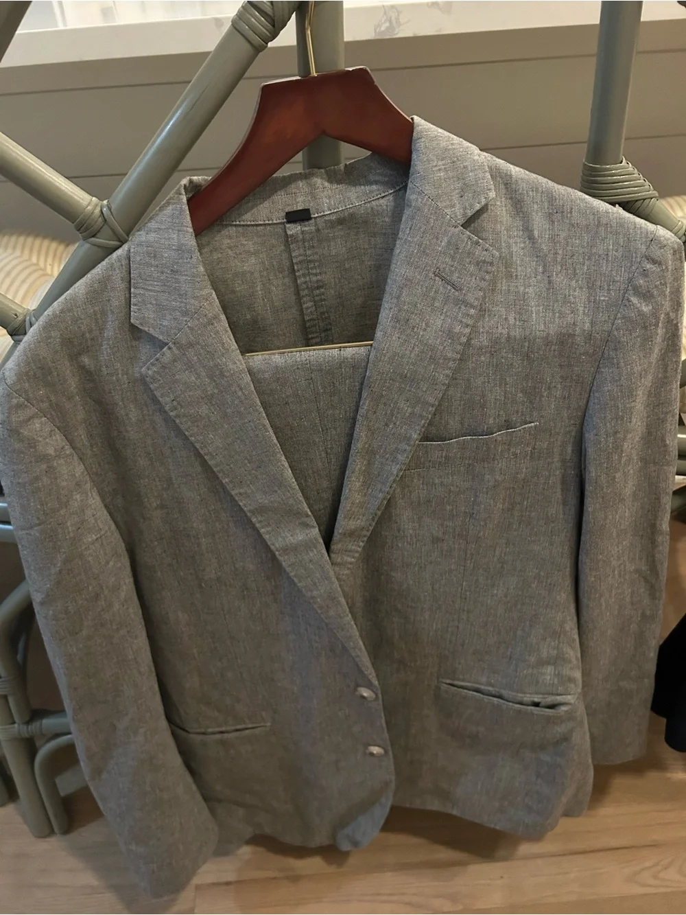 J. Crew ludlow Light Gray Men's Linen-Blend Suit Jacket